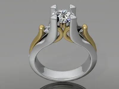 Custom handcrafted ring by Creative Gold (design 9)