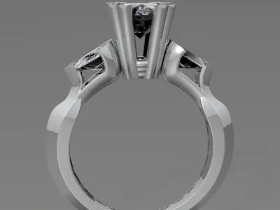 Custom handcrafted ring by Creative Gold (design 21)
