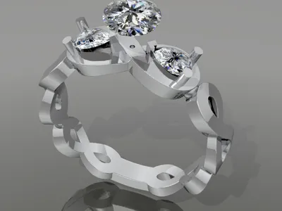 Custom handcrafted ring by Creative Gold (design 41)
