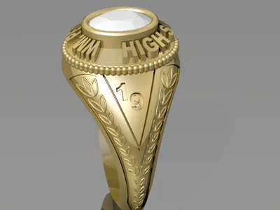 Custom school ring by Creative Gold (design 9)